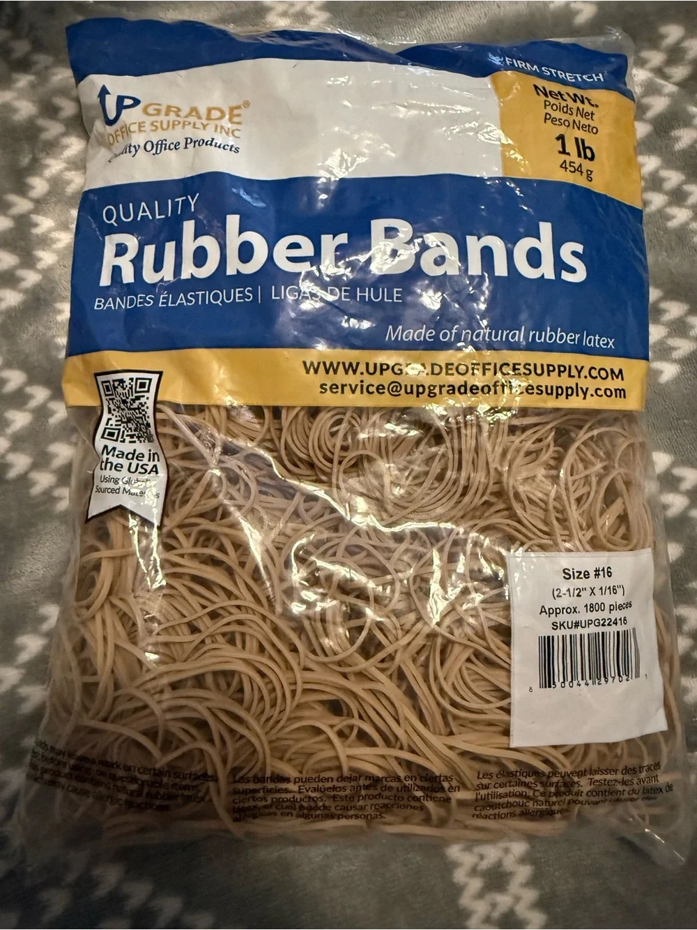 Quality Rubber Bands - Natural Tan - 1 lb
